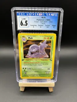 1999 Pokemon Fossil 1st Edition Muk 13/62 Rare Holo WOTC Graded CGC 6.5 Ex/NM+ - Image 1