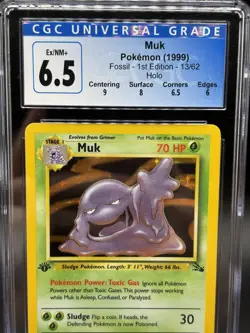 1999 Pokemon Fossil 1st Edition Muk 13/62 Rare Holo WOTC Graded CGC 6.5 Ex/NM+ - Image 3