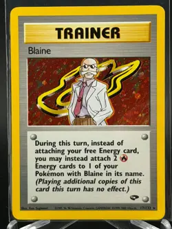 Pokemon TCG Blaine 17/132 Gym Challenge Unlimited Holofoil Holo Rare NP MINT! - Image 2