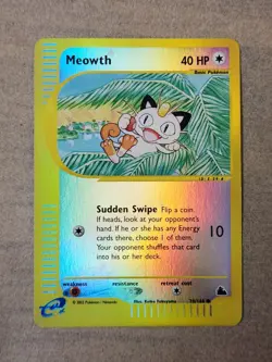 Pokemon TCG Skyridge Meowth 78/144 Reverse Holo E-reader Wotc Card 2003 Vintage - Image 1