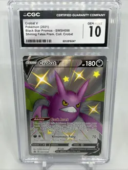2021 Pokemon TCG Crobat V Black Star Promo Shining Fates CGC 10 Gem Mint SF EN - Image 1