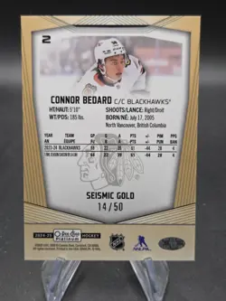 2024-25 O-PEE-CHEE PLATINUM CONNOR BEDARD SEISMIC GOLD /50 - Image 2