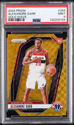 2024 PANINI PRIZM GOLD WAVE #264 ALEXANDRE SARR 8/10 PSA 9 - Image 1