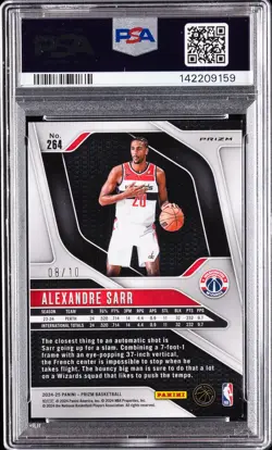 2024 PANINI PRIZM GOLD WAVE #264 ALEXANDRE SARR 8/10 PSA 9 - Image 2