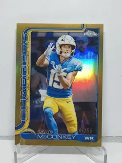 2025 Topps Chrome Ladd McConkey TRUE Gold Refractor /50 Color Match SSP - Image 1