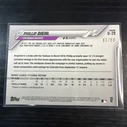 Phillip Diehl 2020 Topps Chrome Update Series - #U-29 Gold Refractor /50 (RC) - Image 2