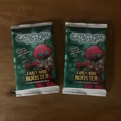 2 Cataclysm Arcade TCG Kickstarter Early Bird 15 Card Booster Pack SEALED - Image 1