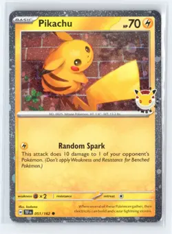 Pokemon TCG - Pikachu - 051/162 (Cosmo Holo) - Miscellaneous Cards & Products MP - Image 1