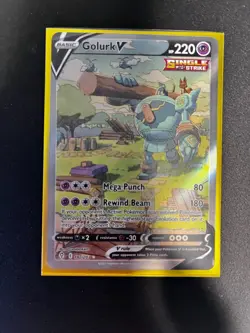 Pokemon Golurk V 182/203 Single Strike Alt Full Art Ultra Rare Evolving Skies - Image 1