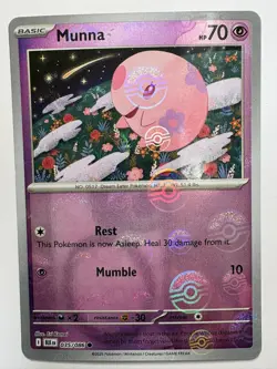 Munna (Poke Ball Pattern) 035/086 Holo Common Black Bolt Pokemon Holo Near Mint - Image 1