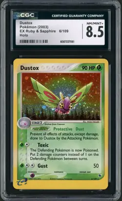 2003 Pokemon EX Ruby & Sapphire Dustox Holo Rare 6/109 CGC 8.5 - Image 1