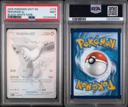 2025 POKEMON WHT EN-WHITE FLARE BLACK WHITE RARE #173 RESHIRAM EX PSA 9 - Image 2