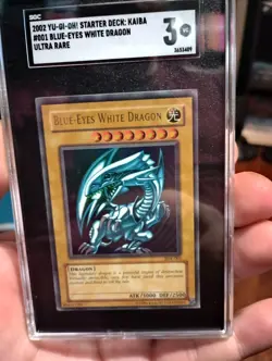SGC 3 Yu-Gi-Oh! TCG SDK-001 Blue-Eyes White Dragon RARE VINTAGE - Image 2