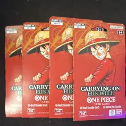 One Piece TCG OP-13 Carrying On His Will Sleeved Booster Pack English Lot of 4 - Image 1