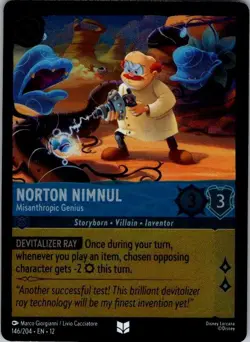 Norton Nimnul - Misanthropic Genius 146/204 Wilds Unknown Lorcana Cold Foil NM - Image 1