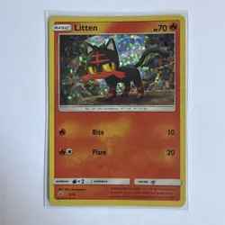 Litten 3/12 McDonald's Collection 2017 Black Star Promo Holo Pokemon Card LP+ - Image 1