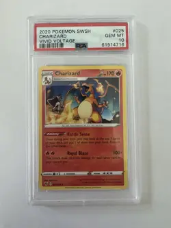 2020 Pokemon Vivid Voltage Charizard 025/185 English Holo Rare PSA 10 - Image 1