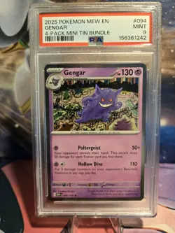 GENGAR #094 Cosmos Holo PSA 9 MINT - 2025 POKEMON MEW EN-151 PROMO SAMS CLUB - Image 1