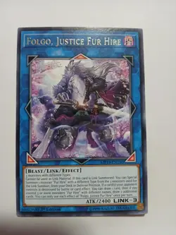 Yugioh Folgo, Justice Fur Hire Rare MP19-EN190 1st Ed Near Mint - Image 1