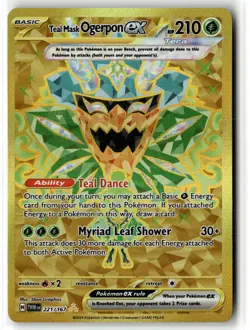 Teal Mask Ogerpon ex 221/167 Hyper Rare Twilight Masquerade Pokemon NM b3 - Image 1