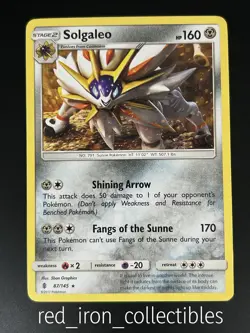 Solgaleo 87/145 Rare Guardians Rising Sun & Moon Pokemon Card 2017 - Image 1