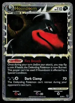 Pokemon Card HGSS Undaunted Houndoom 82/90 Holo Prime Rare - Image 1