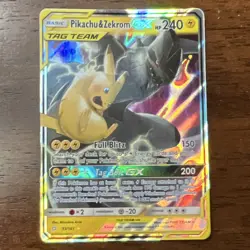 Pokemon TCG Pikachu & Zekrom GX Sm-Team Up 33/181 Ultra Rare Holo ENG 240 HP - Image 1