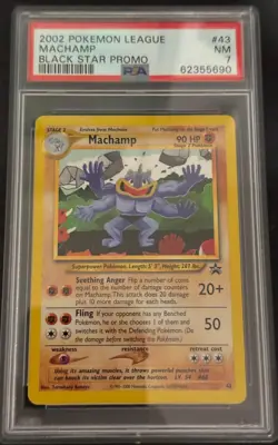 Machamp 43 League Promo Black Star Pokemon PSA 7 - Image 1