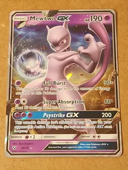 2017 Mewtwo GX Ultra Rare Shining Legends Pokemon Card 39/73 AF - Image 2