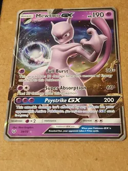 2017 Mewtwo GX Ultra Rare Shining Legends Pokemon Card 39/73 AF - Image 3