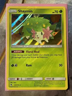 Shaymin 33/214 Holo Rare Lost Thunder Pokemon Holo LP - Image 1