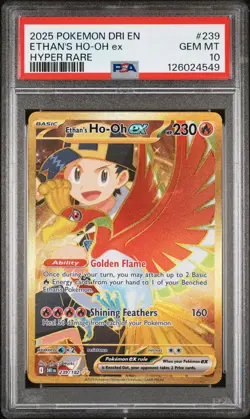 2025 Pokemon Dri EN-Destined Rivals Ethan's Ho-Oh EX Hyper Rare PSA 10 #239 - Image 1