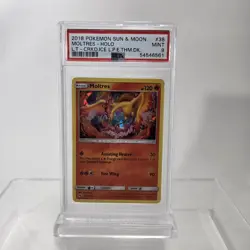 PSA 9 POKEMON 2018 LETS PLAY EEVEE MOLTRES SM 38 BLACK STAR PROMO LOW POP 🧊 ICE - Image 1