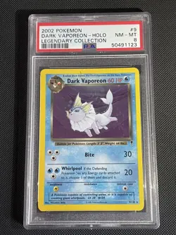 Pokemon Dark Vaporeon 9/110 Legendary Collection PSA 8 - Image 1