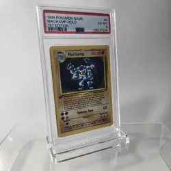PSA 6 1ST EDITION MACHAMP HOLO BASE SET 1999 #8 VINTAGE POKEMON - Image 3