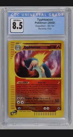 2002 POKEMON EXPEDITION REVERSE HOLO #65/165 TYPHLOSION CGC 8.5 - Image 1