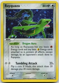 Rayquaza 22/107 Holo Holo Rare Deck Exclusives Pokemon Holo Damaged - Image 1