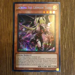 Yugioh Lacrima the Crimson Tears MP25-EN100 Prismatic Secret Rare 1st Edition NM - Image 1