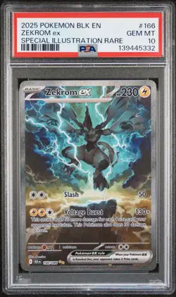 2025 POKEMON BLK EN-BLACK BOLT SPECIAL ILLUSTRATION RARE #166 ZEKROM EX PSA 10 - Image 1
