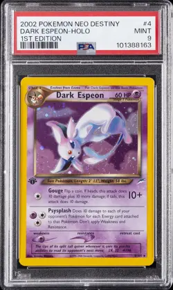 2002 POKEMON NEO DESTINY 1ST EDITION #4 DARK ESPEON-HOLO PSA 9 - Image 1