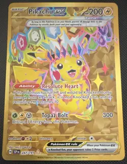 Pokemon TCG Pikachu ex 247/191 SV08 Surging Sparks Hyper Rare FA Holo ENG - Image 1