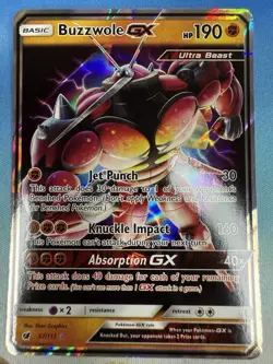 Buzzwole GX 57/111 Sun & Moon Crimson Invasion Full Art 2017 Pokemon Card - Image 1