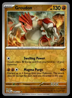 GROUDON - 049/131 Rare Prismatic Evolutions Pokemon Reverse Holo NM - Image 1