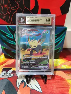 Pokemon Korean Leafeon VMAX 089/069 Eevee Heroes (Evolving Skies) BGS 9.5 GOLD!! - Image 1