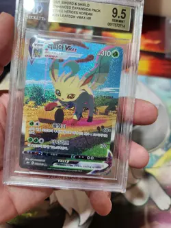 Pokemon Korean Leafeon VMAX 089/069 Eevee Heroes (Evolving Skies) BGS 9.5 GOLD!! - Image 4