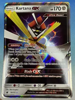 Kartana GX 70/111 Sun & Moon Crimson Invasion Full Art 2017 Pokemon Card - Image 1