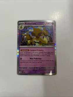 Mega Evolutions STAFF Pre Release Promo 003 Alakazam Pokemon Card Portugese - Image 1