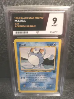 Marill Pokemon Card 2000 Black Star Promo Card Ace Grade 9 Marill #29 league - Image 1