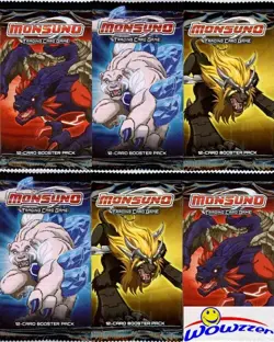 (6) 2012 Topps Monsuno TCG HOBBY Booster Foil Factory Sealed Packs-24 Cards! - Image 1