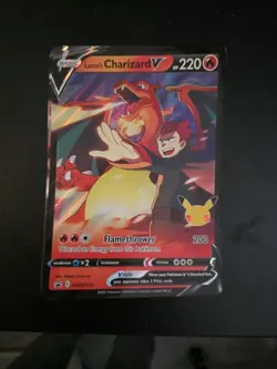Pokemon Card Lance's Charizard V Black Star Promo SWSH133 Jumbo NM - Image 1